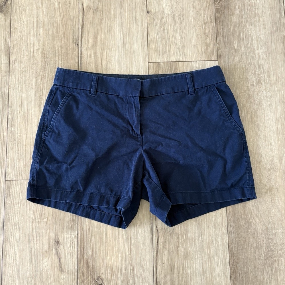 J Crew Women's 5" Classic Chino Short Size 10 Navy Blue H1453 Minimal Basic